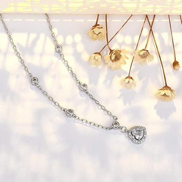 Wucifang Jewelry Halskette, Kupfer, Weiß, Diamant, Zirkonia, Damen - Bild 1