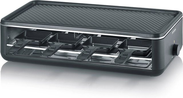 Severin Black Line Lite Raclette-Grill RG 2365 in Schwarz mit 1.300 W Leistung, Antihaftbeschichtung und verstellbarem Thermostat - Bild 1