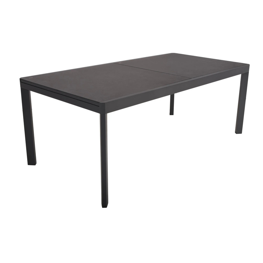 DELUKE Gartentisch EDUARD Ausziehtisch aus Aluminium und Glas in Keramik-Optik, Farbe Anthrazit, B/T/H: 300 x 100 x 75 cm - Bild 2