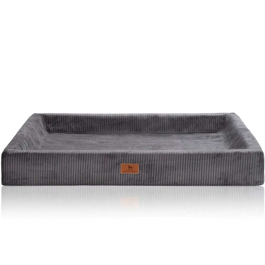 Knuffelwuff Hundebett Santiago Orthopädisch aus Cord in Grau, B: 120 cm, T: 100 cm - Bild 2