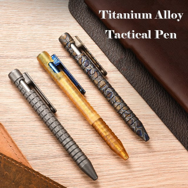 YESISOK Taktischer Stift aus PEI-Titanlegierung in Grau, Multifunktionales EDC-Werkzeug und Fensterbrecher - Bild 1