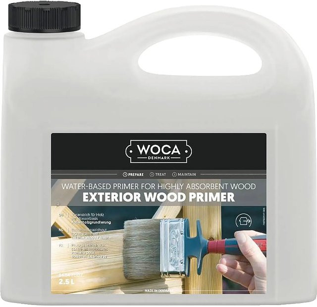 Woca Exterior Wood Holzgrundierung für Außen, Wasserbasierter Holzprimer, Transparent, 2,5 l - Bild 1