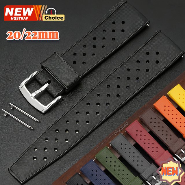 HQstrap Uhrenarmband Silikon, Schwarz, Unisex, 20mm 22mm - Bild 1