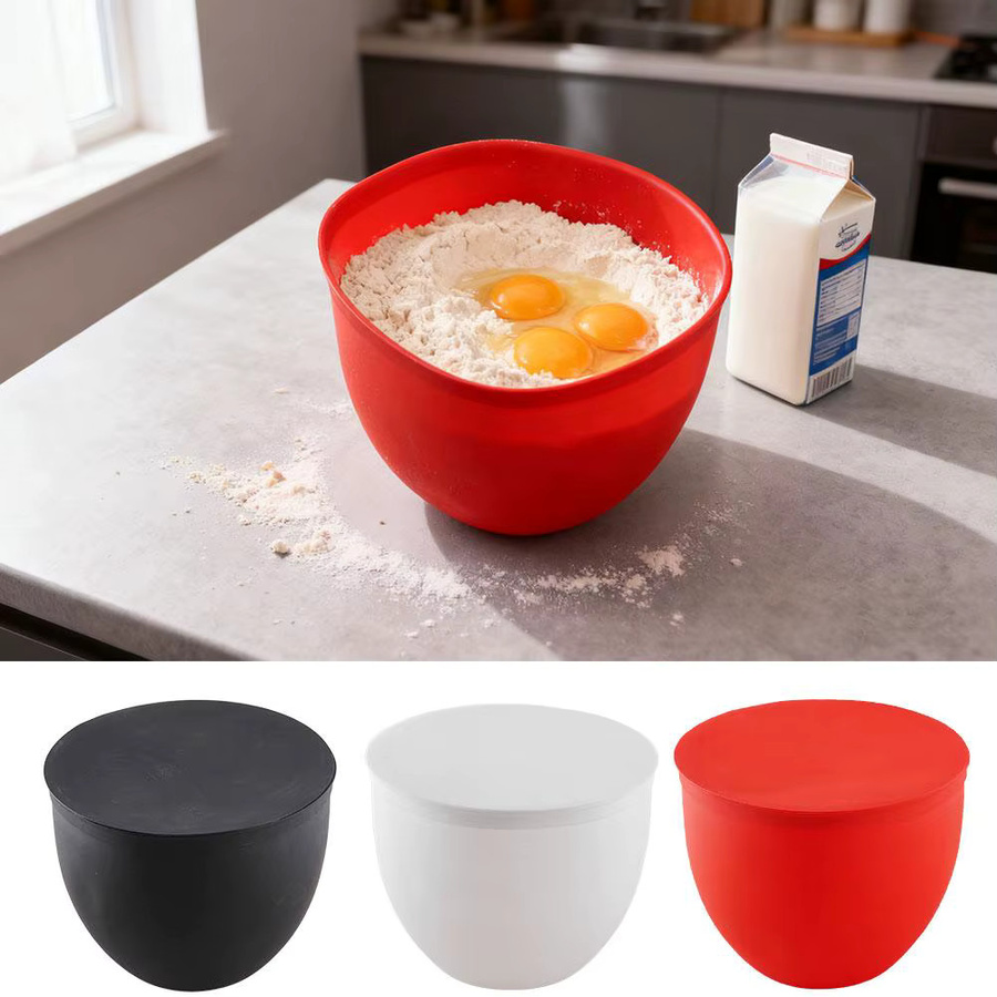 KITPIPI Silikon-Mixer-Schüsseleinlage für KitchenAid mit neigbarem Kopf, 5 Liter, Schwarz, Rot, Weiß - Bild 3