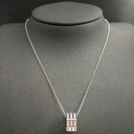 YIRAN Jewelry Halskette 925 Silber, Zirkonia, Damen, grau