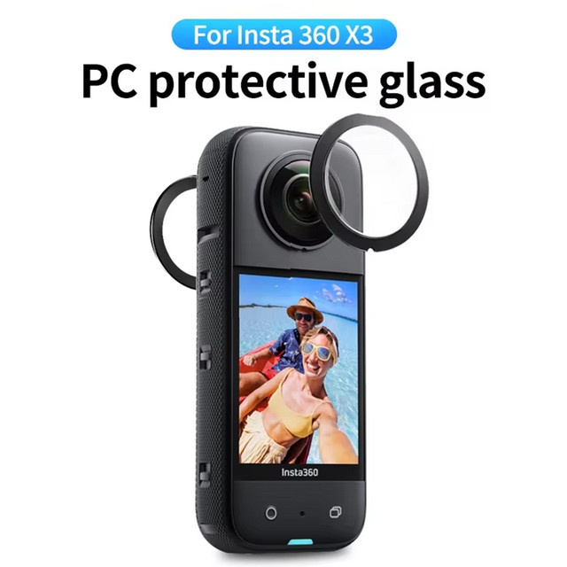 Insta360 Objektivfolie für Insta360 X3, transparente Schutzfolie, selbstklebend und kratzfest - Bild 1