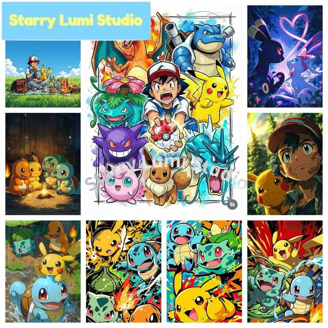 Pokémon Pikachu, 5D DIY Diamant-Mosaik-Set, Kunsthandwerk - Bild 1