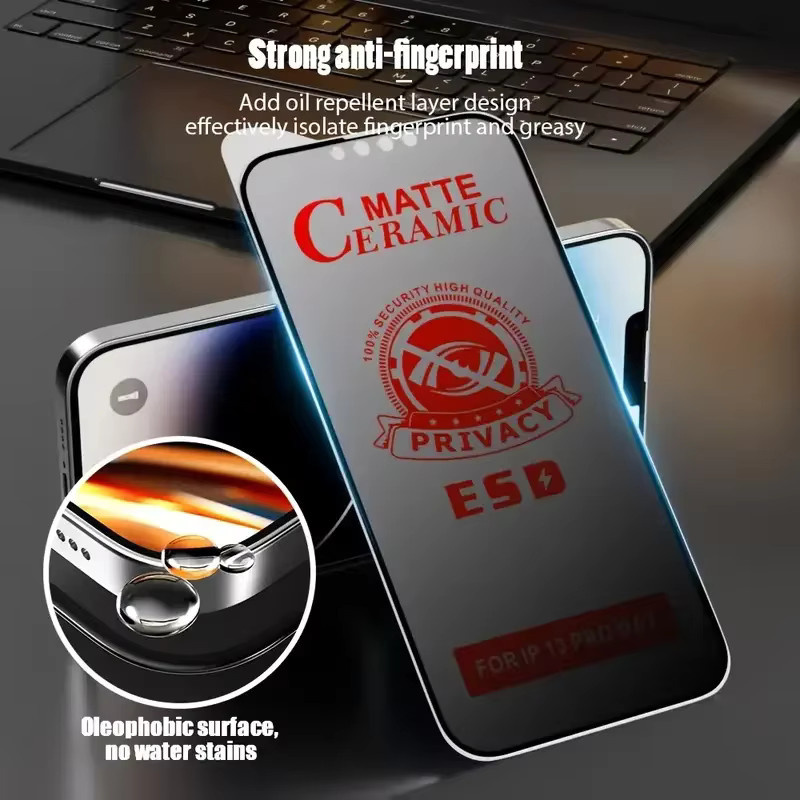 5er Pack Keramik-Displayschutzfolie für Apple iPhone als Anti-Spy Privatsphäre-Folie in Transparent oder Matt - Bild 5