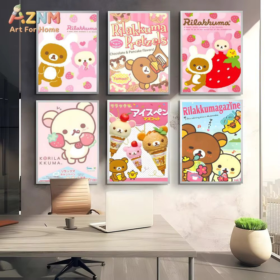 Kayou Rilakkuma Poster Aufkleber im Cartoon-Anime-Design, mehrfarbig, rechteckig - Bild 2