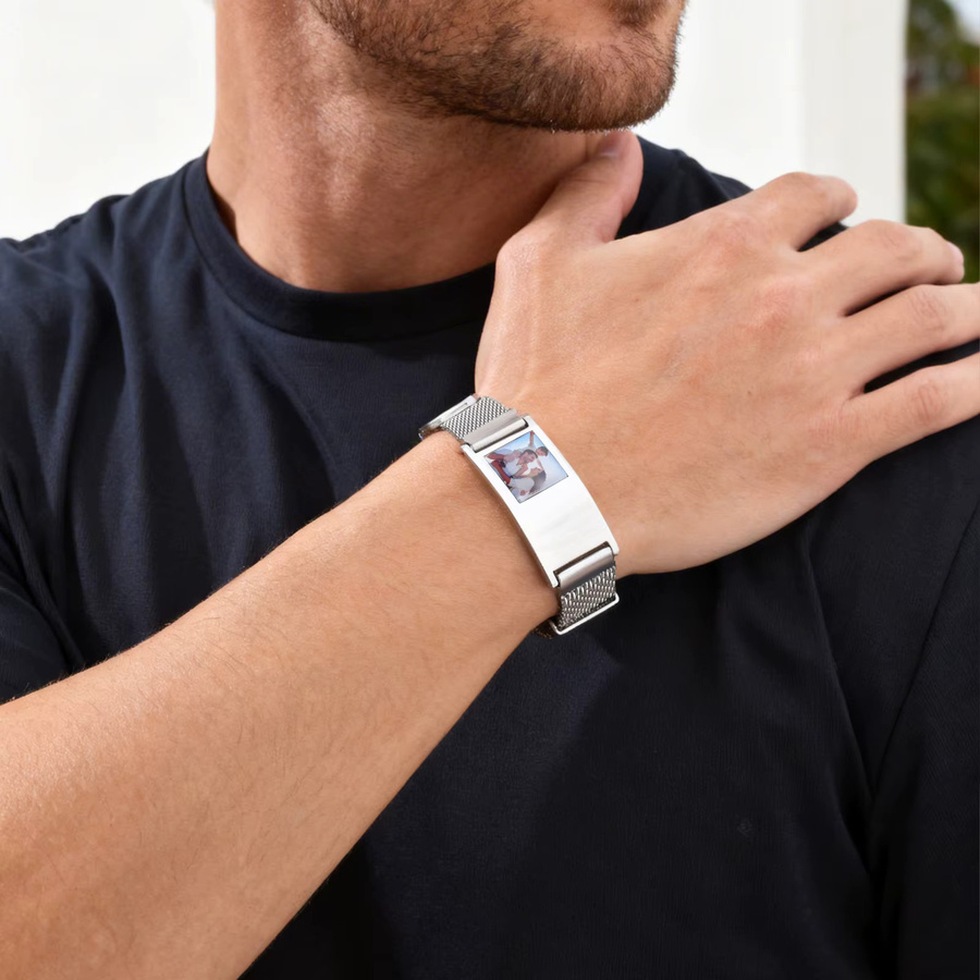 Vnox Armband, Edelstahl, Silber, Unisex - Bild 2