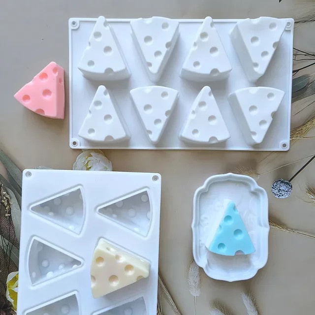 8 Stück Silikonformen für Käsekerzen von LONTL in Weiß für DIY Kerzen, Seife, Gips und Harz zur Heimdekoration - Bild 1