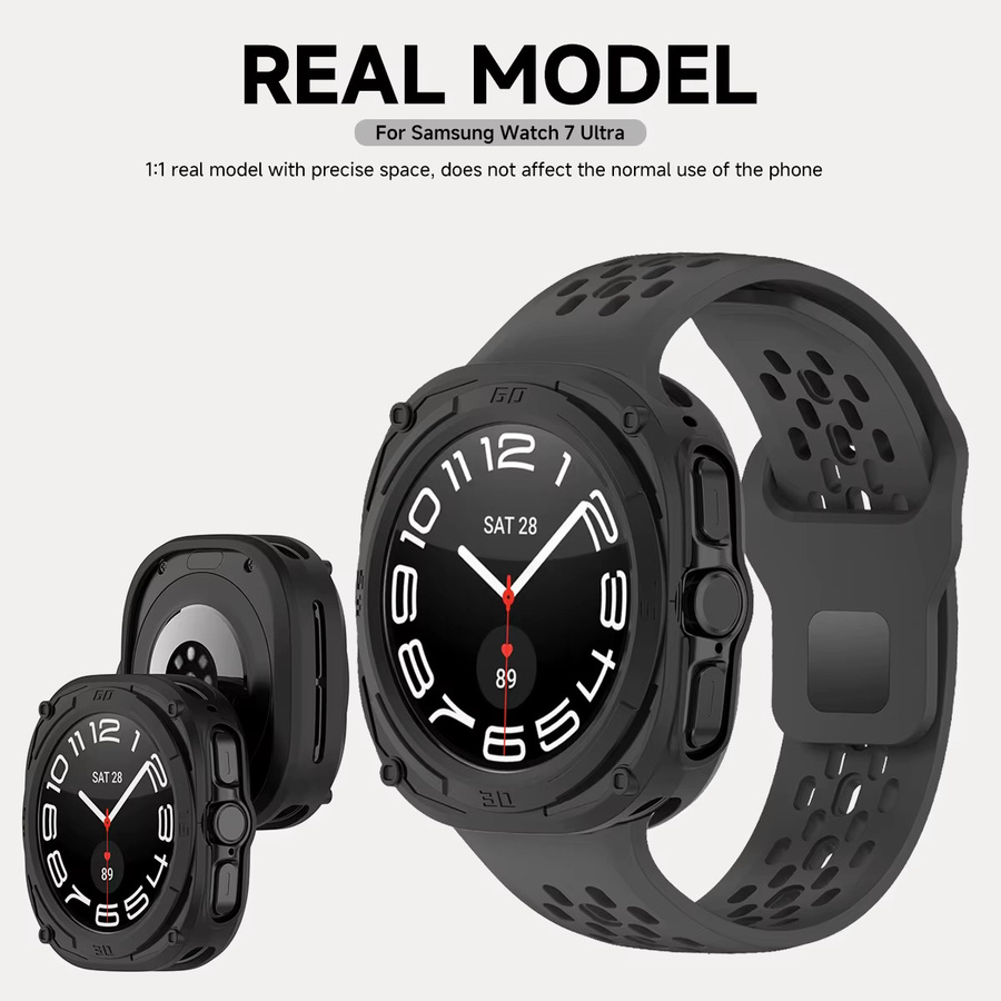 CAOWTAN Displayschutz-Hülle für Samsung Galaxy Watch Ultra 47mm, TPU, Weiß - Bild 4