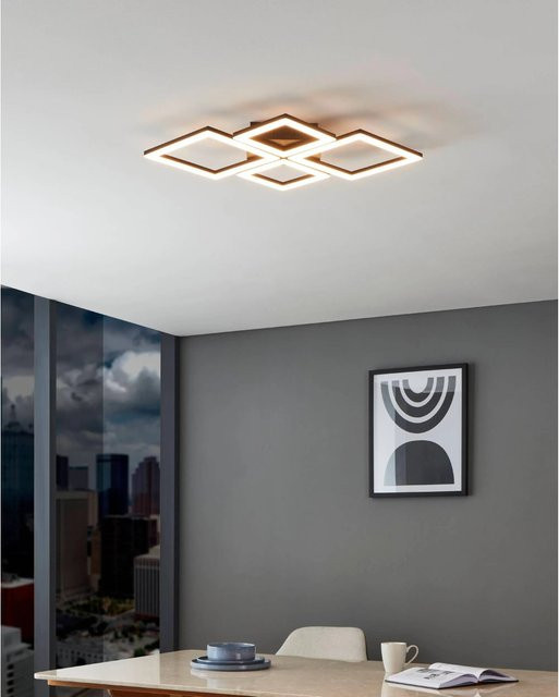 Eglo LED-Deckenleuchte Paranday-Z in Weiß und Schwarz, dimmbar mit Fernbedienung und Timer, B/T/H: 47 x 43 x 1 cm - Bild 1