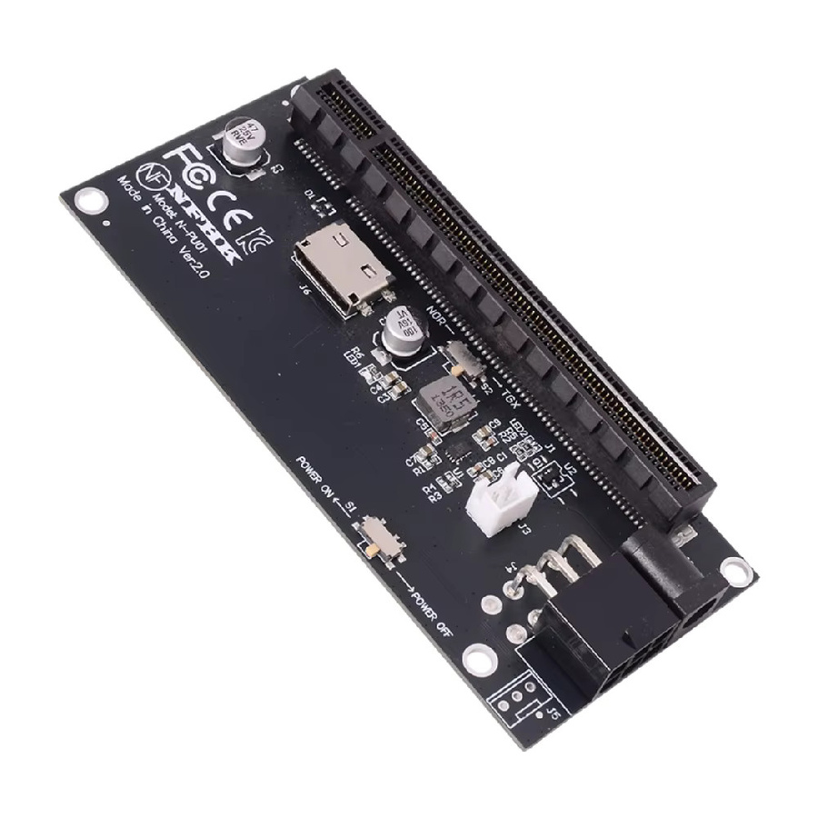 ADT-Link Oculink SFF-8612 auf PCIe X4 X16 Schnittstellenadapterkarte für GPU in Schwarz, kompatibel mit PCIe 4.0 und 3.0 sowie SFF-8611 4i-Kabeln - Bild 2