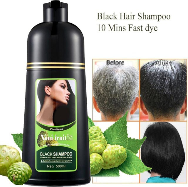 MOKERU Haarfärbeshampoo, Schwarz, Noni-Pflanzenessenz, 500 ml - Bild 1