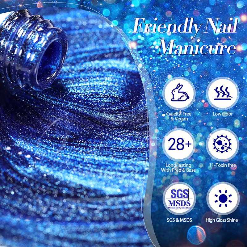 BORN PRETTY Magnetischer Gel-Nagellack, Deep Blue, 10 ml - Bild 6