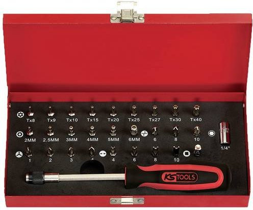 KS Tools 1/4" CLASSIC Bit-Satz, 29-teilig, rot - Bild 1