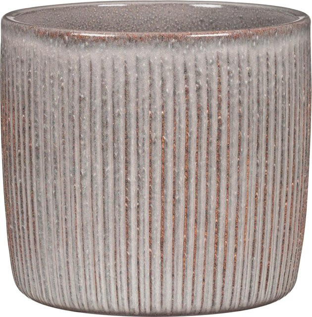 Scheurich Übertopf Solido Linea 909 in Seashell Grey mit Relief-Struktur, Durchmesser: 21 cm, Höhe: 19,3 cm - Bild 1