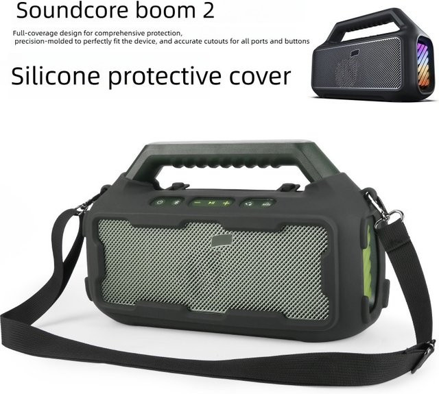 Soundcore Silikon-Schutzhülle für Boom 2 Lautsprecher, staubdicht und stoßfest, Schwarz - Bild 1