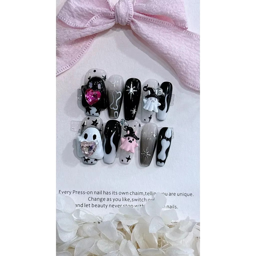 GIOIO Little Ghost-S Fake Nails, Glänzend, Unisex - Bild 2