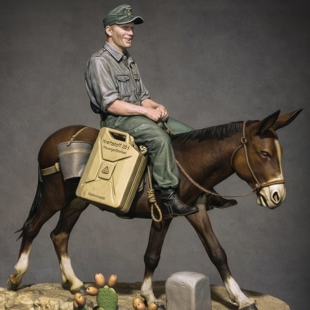 GK Soldaten reiten auf Esel, Modellfigur, Militär, 1:35, unmontierter und unbemalter Bausatz - Bild 1