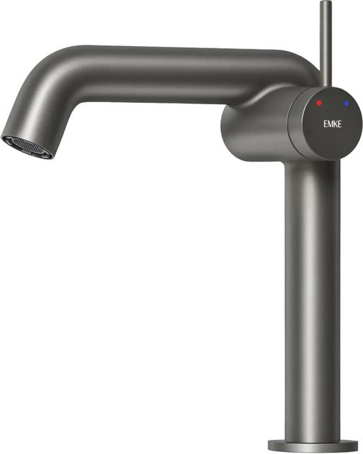 Emke Waschtischarmatur Mischbatterie für das Bad in Anthrazit Matt, Einhebelmischer, wassersparend, B/T/H: 22,2 x 20,0 x 7,6 cm - Bild 1
