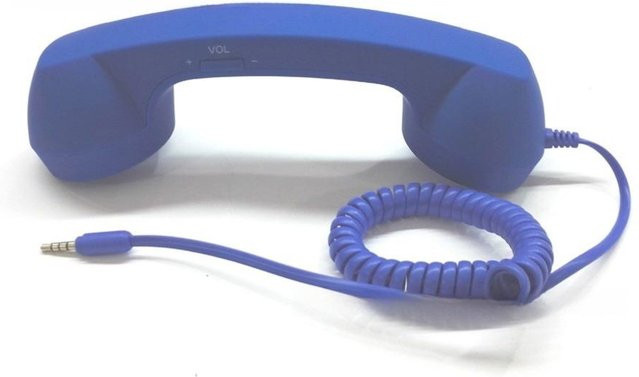 Retro-Telefonhörer Handheld-Empfänger von shanghaihueikuan mit USB-C und 3,5mm Klinke in Dunkelblau - Bild 1