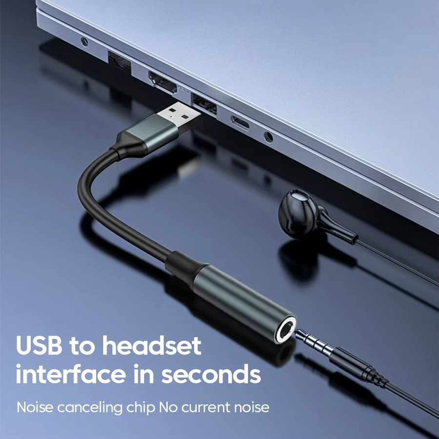 Elough USB-C auf 3,5 mm Klinke Audio-Adapter für Headset und Mikrofon in Grau - Bild 3