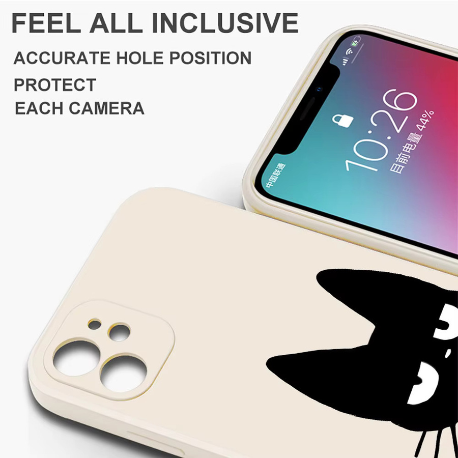 Quadratische Flüssig-Silikon-Handyhülle mit Glückskatzen-Aufdruck für Samsung Galaxy S24 Ultra S23 Ultra S22 S21 Plus S20 FE 5G - Bild 3