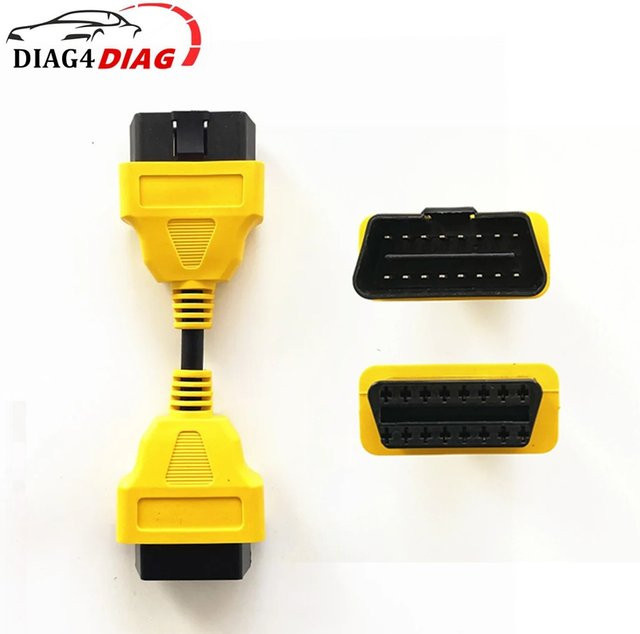 OBD2 Verlängerungskabel 16Pin Stecker auf Buchse Diagnoseschnittstellenadapter Gelb - Bild 1