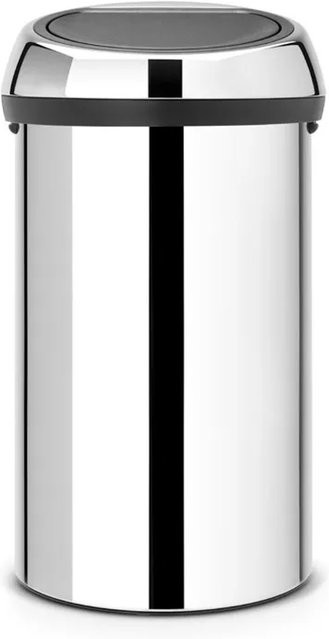 PROREGAL Abfallbehälter aus Edelstahl mit Soft-Touch-Öffnung, 60 Liter, H x B x T: 71 x 40 x 40 cm - Bild 1