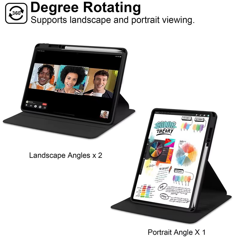 Xiaomi Tablet Hülle mit 360 Grad Rotierender Funktion und Acryl-Stifthalter in Grau für Poco Pad M1 X1 11.2 Mini Redmi K Pad 2 Pro 8,8 12,1 Zoll 2025 - Bild 2