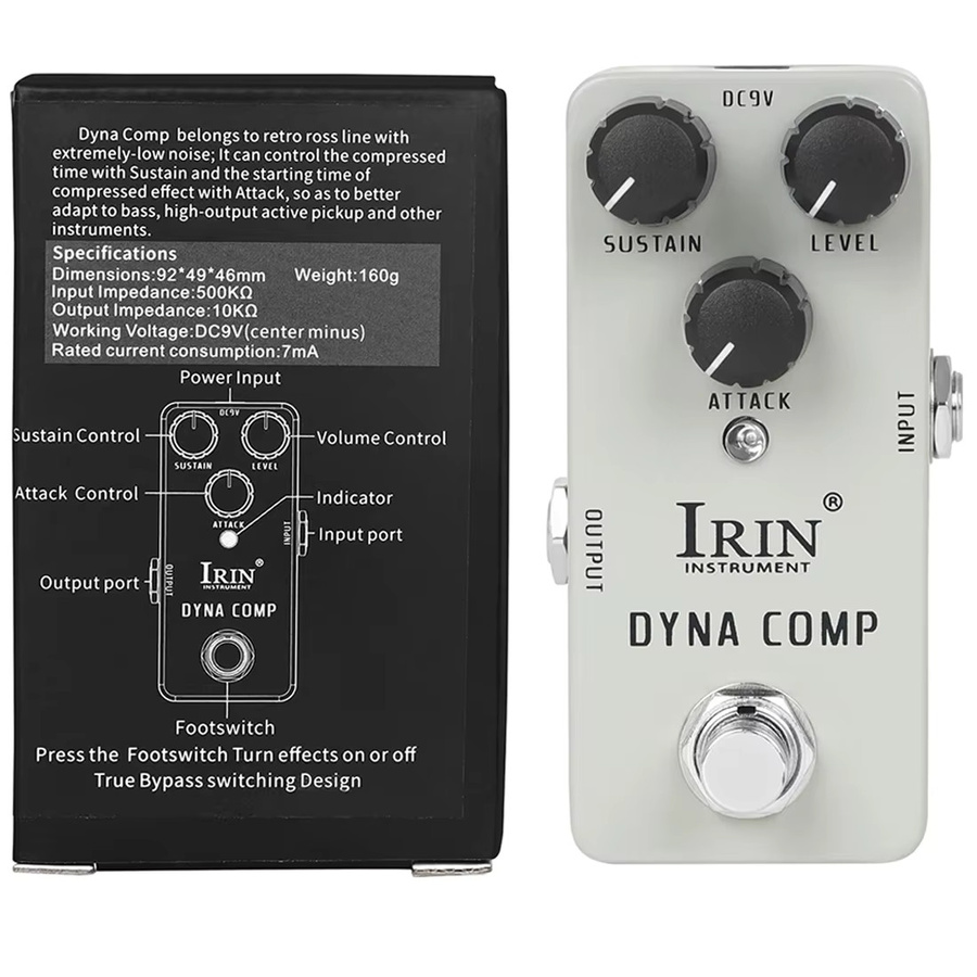 IRIN Gitarren Effektpedal mit Kompression, Fuzz, Overdrive, Distortion und Boost für E-Gitarren und Bass mit True Bypass - Bild 2