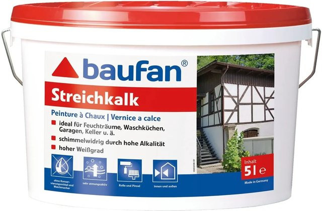 Baufan Streichkalk Lime in Weiß matt 5 kg - Bild 1