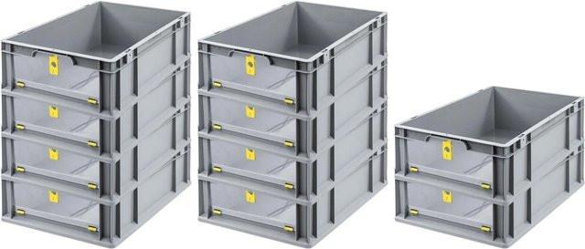 PROREGAL SparSet 10x Eurobox NextGen Insight Cover Eurobehälter Transportbox, Farbe: Gelb, H x B x T: 17 x 40 x 60 cm, 34 Liter - Bild 1