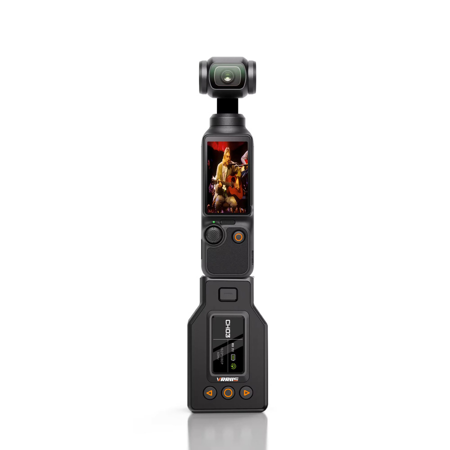 vrriis Kabelloser HDMI-Extender Video-Sender und -Empfänger in Schwarz für DJI Pocket 3 4 Action-Kamera Live-Streaming und Videoaufnahme mit 500m Reichweite - Bild 3