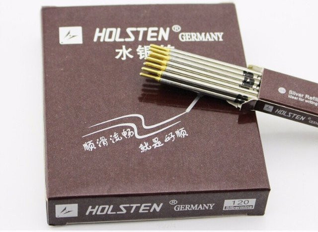 Holsten Germany Refill-Stift aus Metall in Silber zur Lederbeschriftung - Bild 1