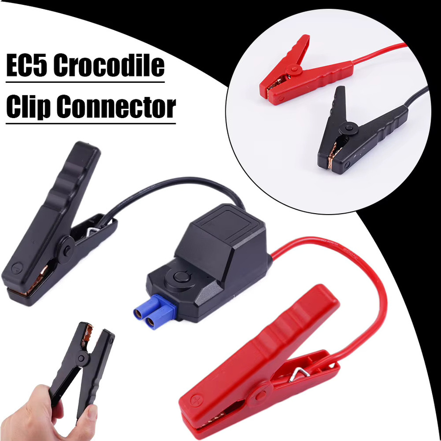 12V Starthilfekabel mit Krokodilklemmen, EC5-Stecker und USB-C Anschluss in Rot für Auto- und LKW-Zubehör - Bild 3