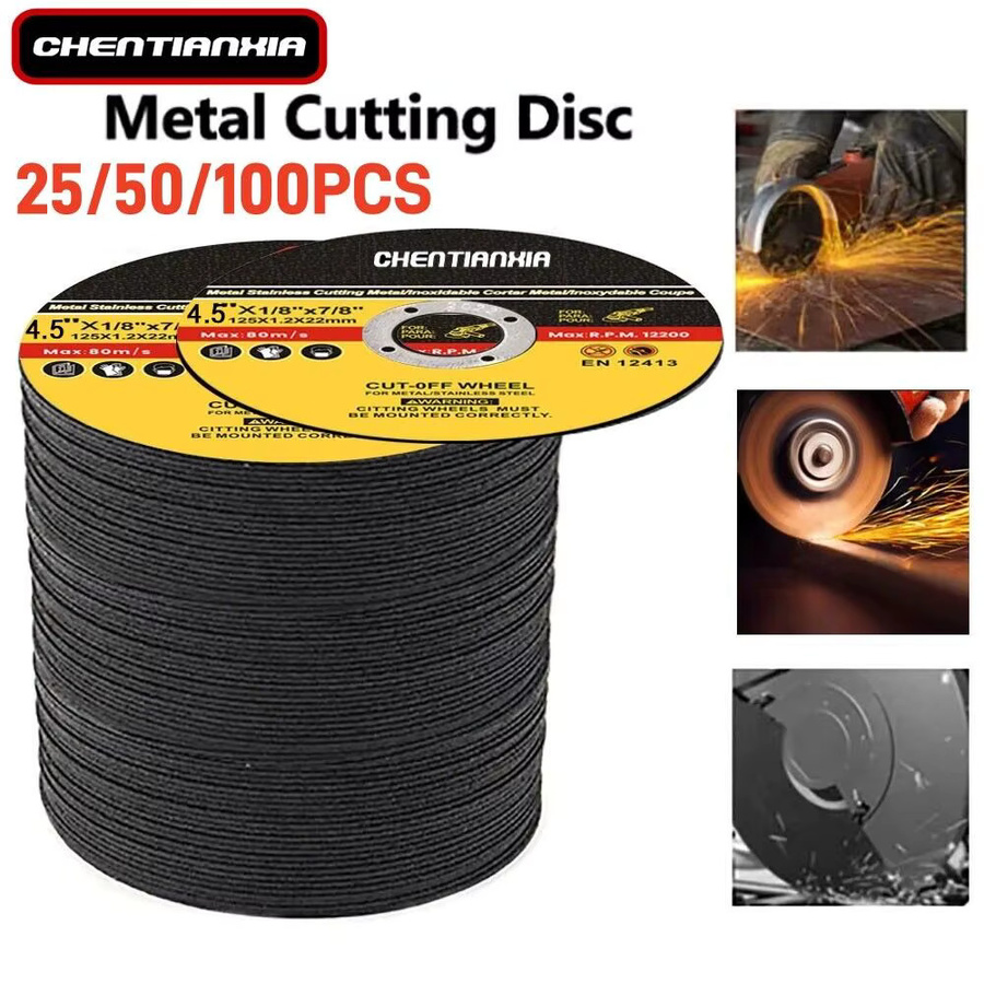 50er Set Ultra-Dünne Metalltrennscheiben für Stahl und Edelstahl, Farbe: Schwarz, Durchmesser: 115 mm, Dicke: 1 mm - Bild 3