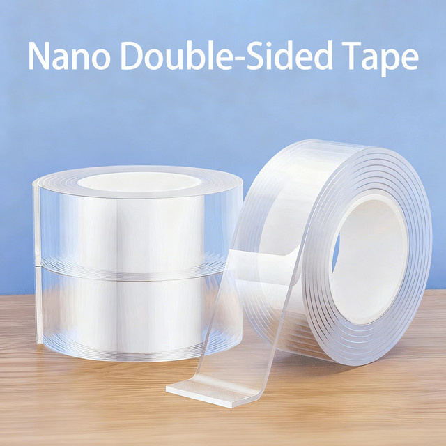 Nano-Klebeband doppelseitig und wiederverwendbar, transparentes Hochleistungs-Klebeband für Wand, Haus, Büro und Auto-Dekoration - Bild 1