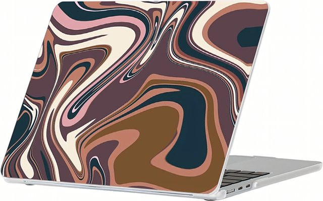 Apple MacBook Air und Pro Hartschalenhülle im Vintage Marmor-Design, braun/mehrfarbig, kratzfest und stoßfest, passend für 13, 13,6, 14 und 16 Zoll - Bild 1