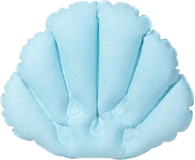 Rutschfestes Badewannenkissen von Yiran Furniture in Blau mit Saugnäpfen und Kopfstütze für dein SPA-Erlebnis - Bild 1