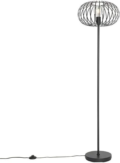 QAZQA Design Stehleuchte Johanna Schwarz aus Stahl mit dimmbarer E27 Leuchte, Höhe: 145 cm, Breite: 39 cm, Tiefe: 39 cm - Bild 1