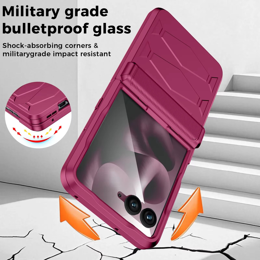 Motorola Razr Handyhülle mit Scharnierschutz und rutschfester Textur in Rosenrot - Bild 5