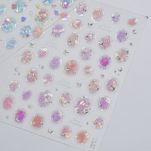 NAILFYOU Nagelaufkleber Holographisch, Rosa Lila, Metallic - Bild 1