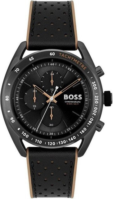 Hugo Boss Armbanduhr, Quarz, Edelstahl, Schwarz, 44 mm, Herren - Bild 1