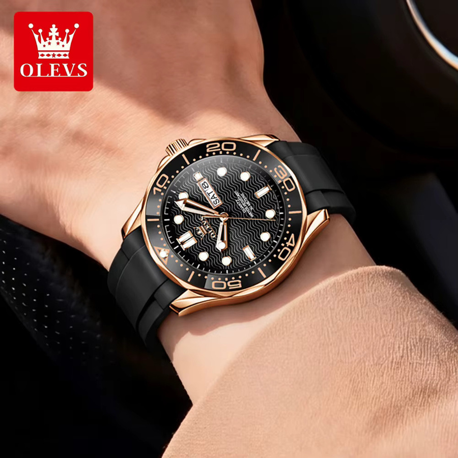 OLEVS Armbanduhr, Quarz, Edelstahl, Silber, Herren - Bild 4
