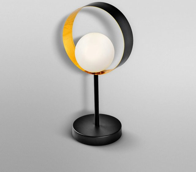 LEDVANCE Tischleuchte Memphis in Schwarz-Gold aus Metall und Glas, B/H/T: 13 x 36,5 x 18 cm, G9 Fassung - Bild 4