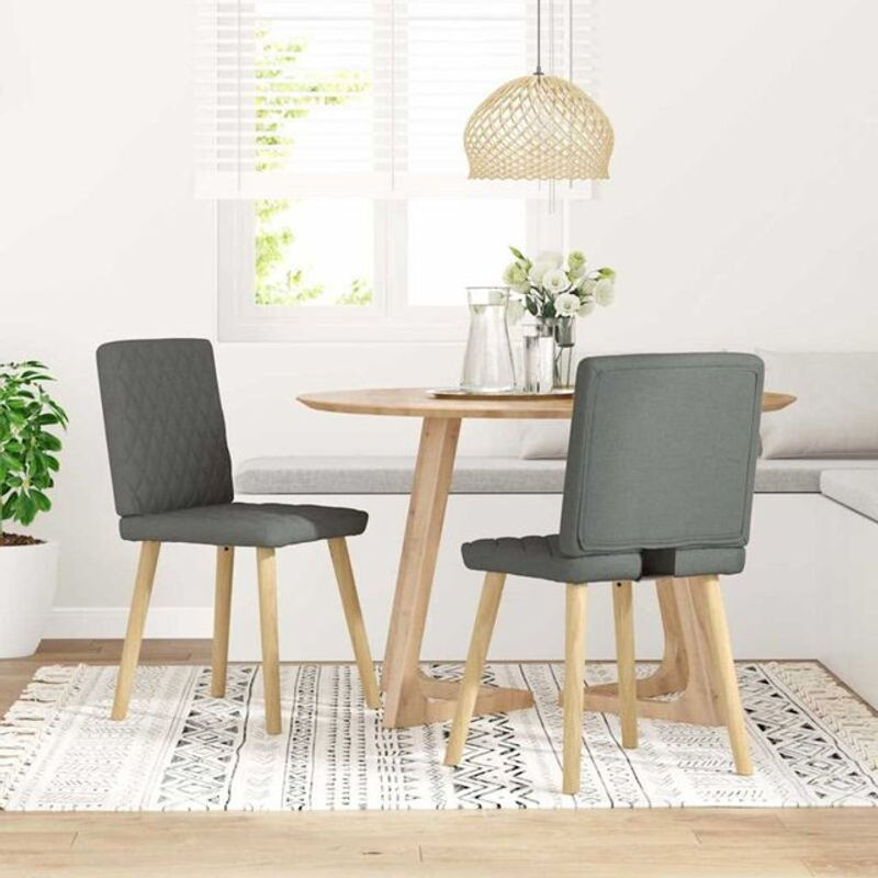 Set aus 2 Polsterstühlen in Anthrazit und Grau aus Stoff mit Metall- und Holzbeinen von vidaxl - Bild 1