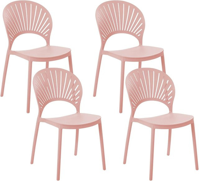 Beliani Esszimmerstuhl Retro in Rosa mit Kunststoffschale, B/T/H: 51 x 46 x 83 cm - Bild 1